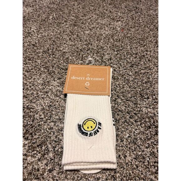 Desert Dreamer X Smiley crew socks C27-42 - Picture 1 of 4